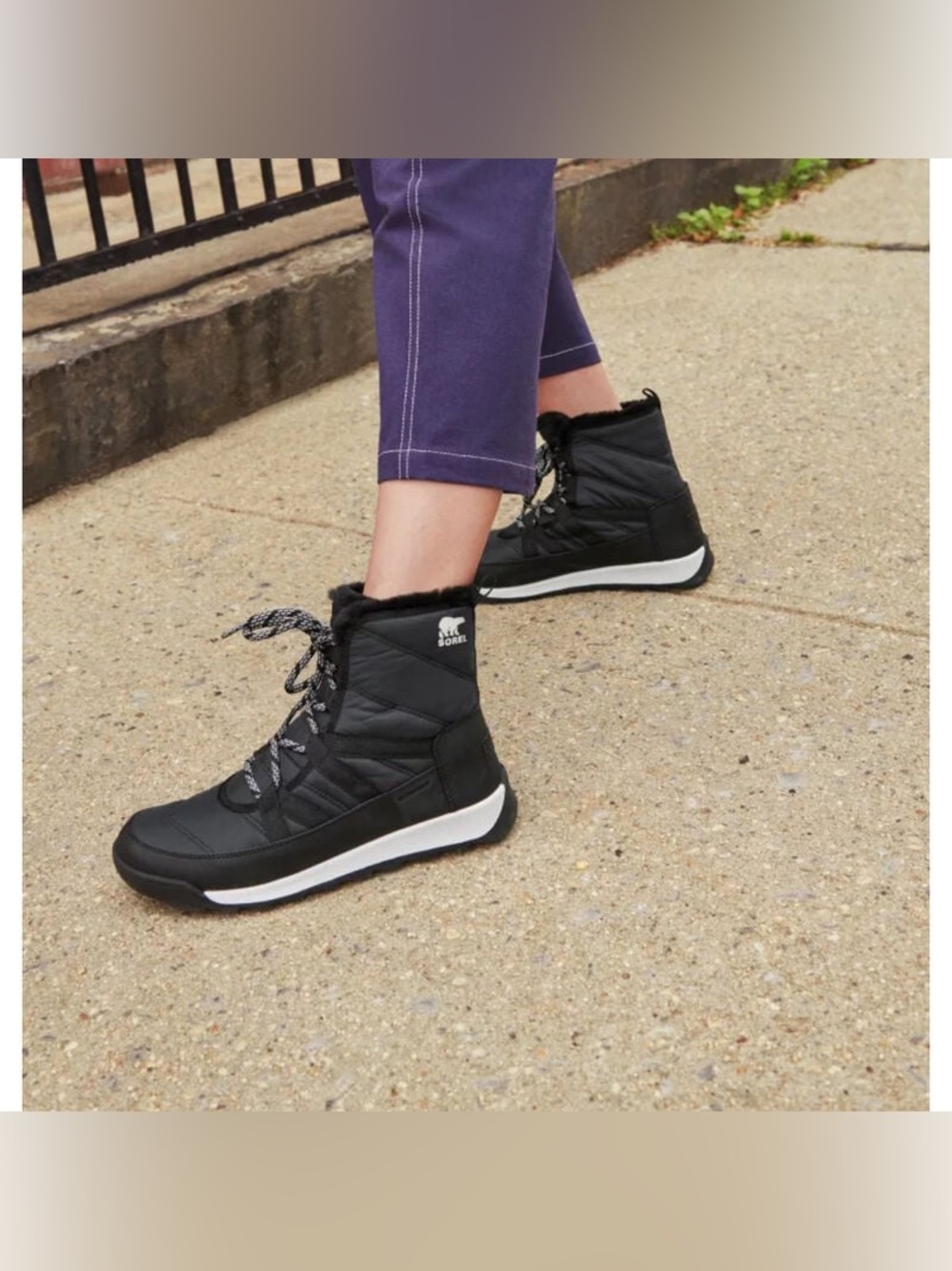 NWT NIB Sorel Whitney II Short Lace Waterproof Boots Black Size 8.5
